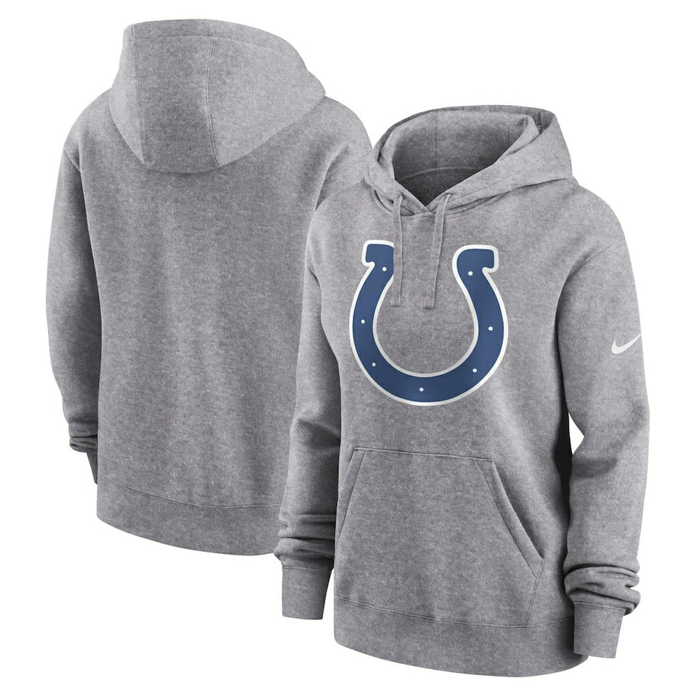 Nike Indianapolis Colts Women's Team Logo Club Fleece Pullover Hoodie Heather Gray