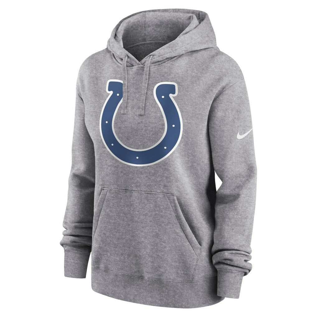 Nike Indianapolis Colts Women's Team Logo Club Fleece Pullover Hoodie Heather Gray