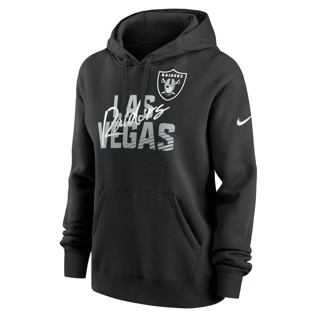 Nike Las Vegas Raiders Women's Wordmark Club Fleece Pullover Hoodie Black