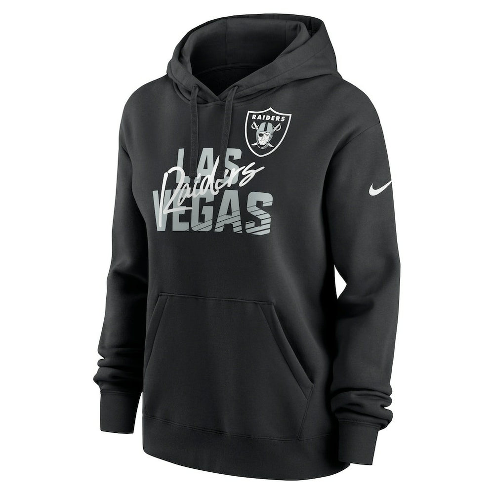 Nike Las Vegas Raiders Women's Wordmark Club Fleece Pullover Hoodie Black
