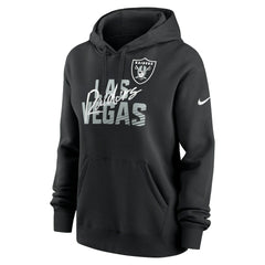 Nike Las Vegas Raiders Women's Wordmark Club Fleece Pullover Hoodie Black