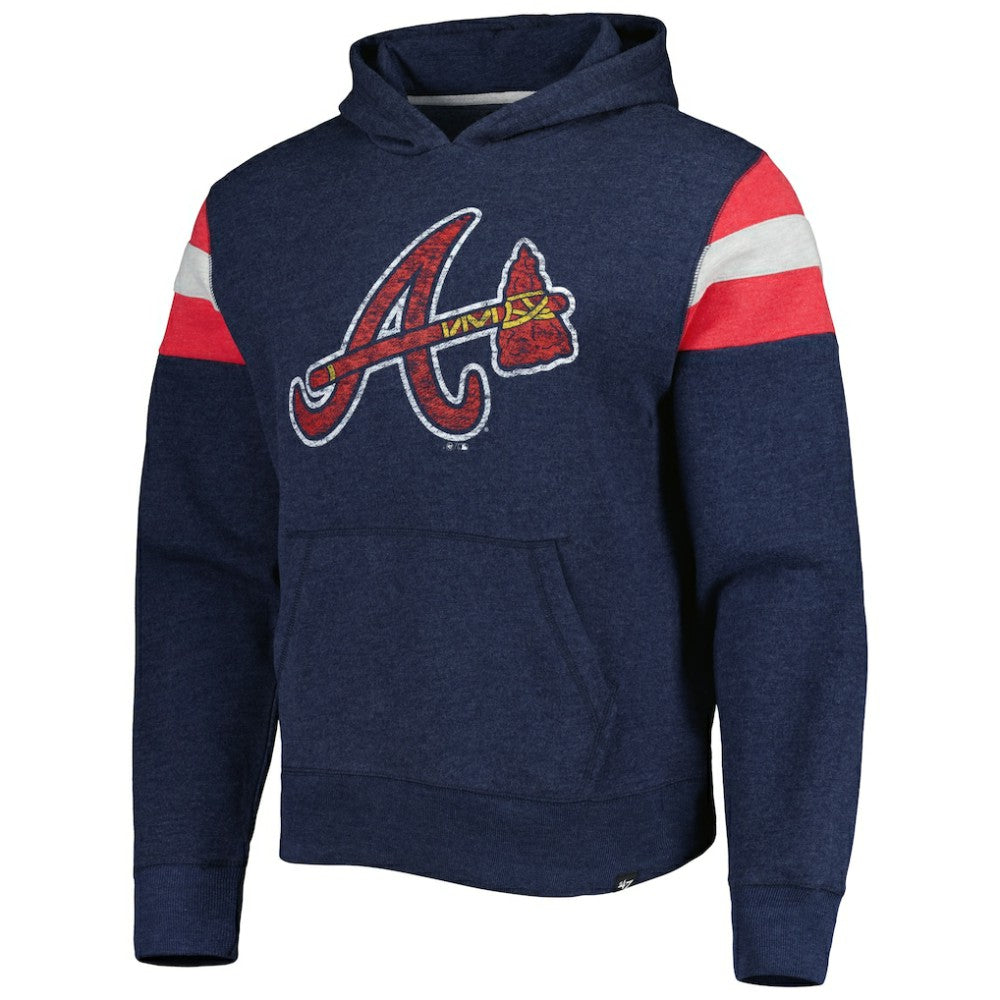 Atlanta Braves '47 Premier Nico Pullover Hoodie - Navy - 47 brand Lifestyle