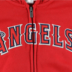 Los Angeles Angels Youth Wordmark Full-Zip Fleece Hoodie - Red - MLB Online
