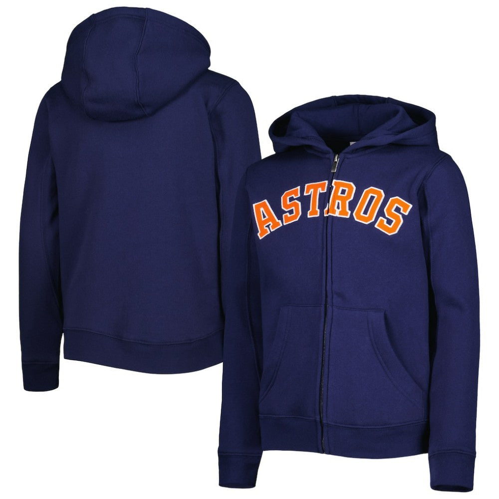 Houston Astros Youth Wordmark Full-Zip Fleece Hoodie - Navy - MLB Online