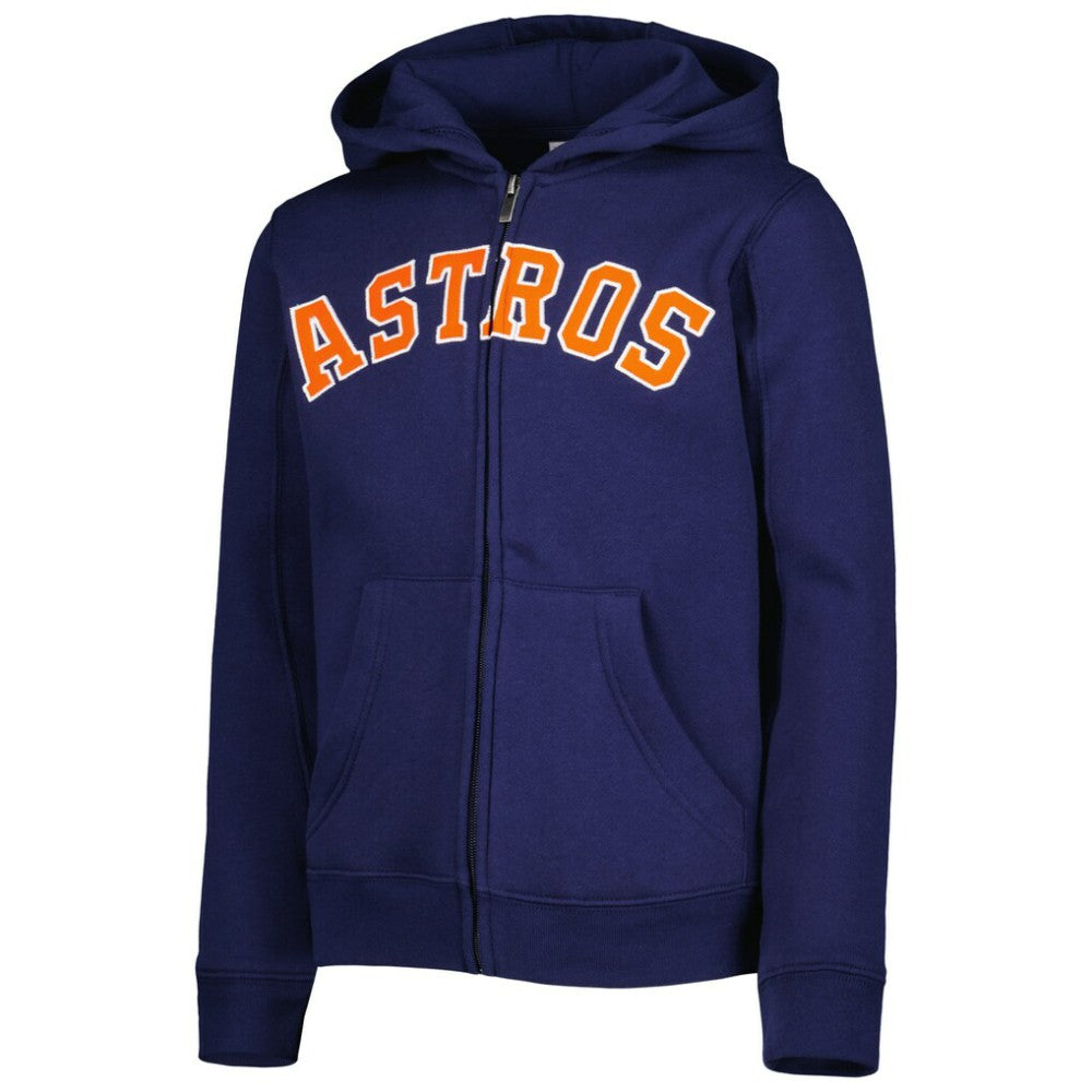 Houston Astros Youth Wordmark Full-Zip Fleece Hoodie - Navy - MLB Online