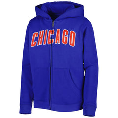Chicago Cubs Youth Wordmark Full-Zip Fleece Hoodie - Royal - MLB Sale