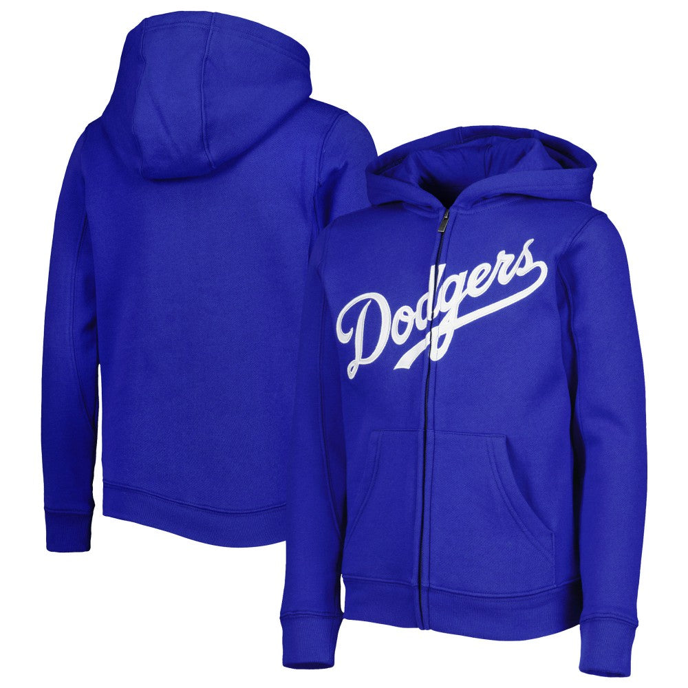Los Angeles Dodgers Youth Wordmark Full-Zip Fleece Hoodie - Royal - MLB Sale