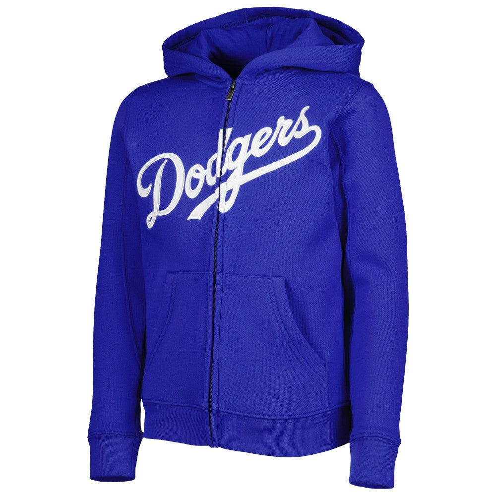 Los Angeles Dodgers Youth Wordmark Full-Zip Fleece Hoodie - Royal - MLB Sale