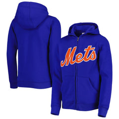 New York Mets Youth Wordmark Full-Zip Fleece Hoodie - Royal - MLB Sale