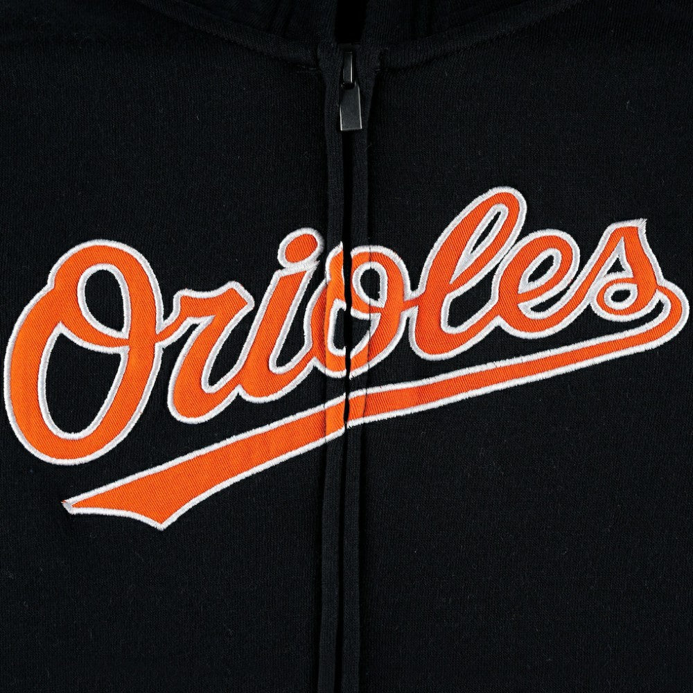 Baltimore Orioles Youth Wordmark Full-Zip Fleece Hoodie - Black - MLB on Sale