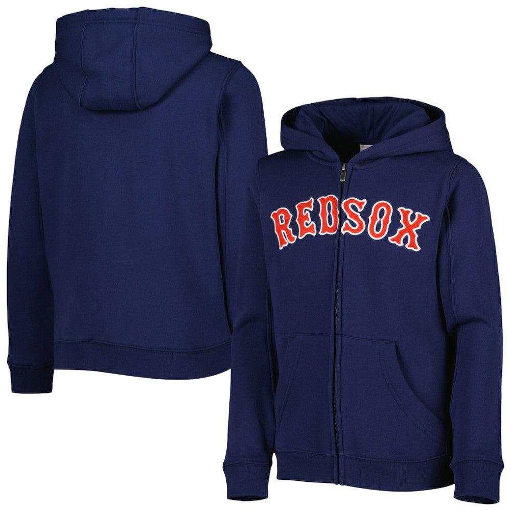 Boston Red Sox Youth Wordmark Full-Zip Fleece Hoodie - Navy - MLB Online
