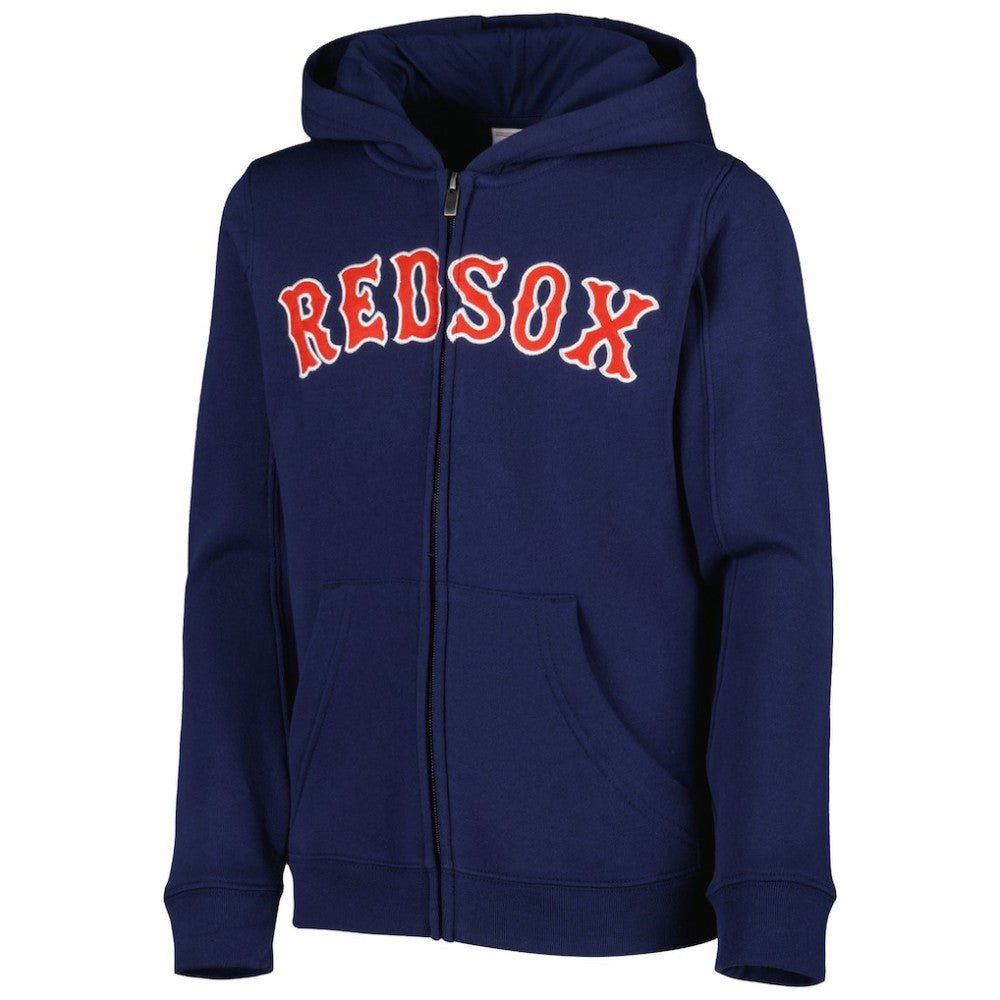 Boston Red Sox Youth Wordmark Full-Zip Fleece Hoodie - Navy - MLB Online