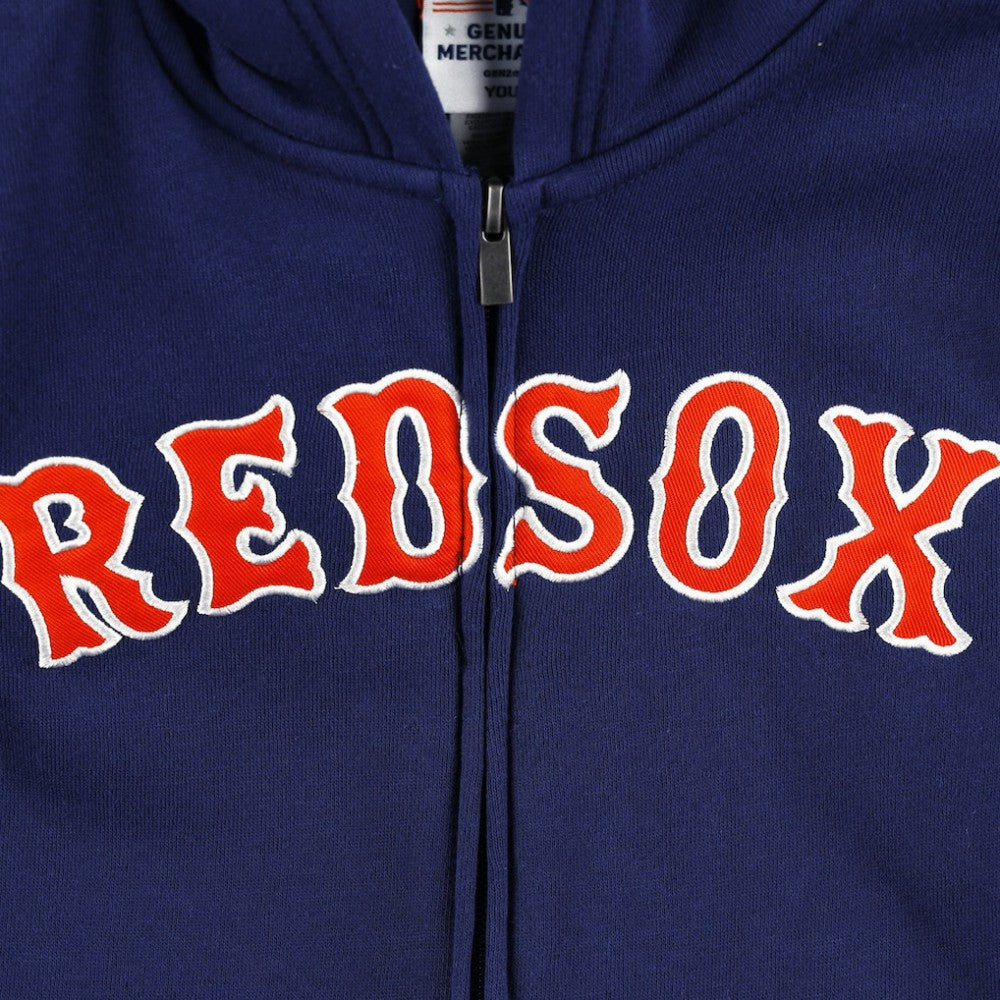 Boston Red Sox Youth Wordmark Full-Zip Fleece Hoodie - Navy - MLB Online