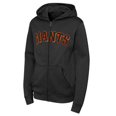 San Francisco Giants Youth Wordmark Full-Zip Fleece Hoodie - Black - MLB Sale