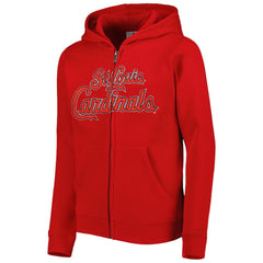 St. Louis Cardinals Youth Wordmark Full-Zip Fleece Hoodie - Red - MLB Discount