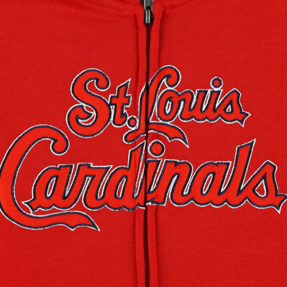 St. Louis Cardinals Youth Wordmark Full-Zip Fleece Hoodie - Red - MLB Discount