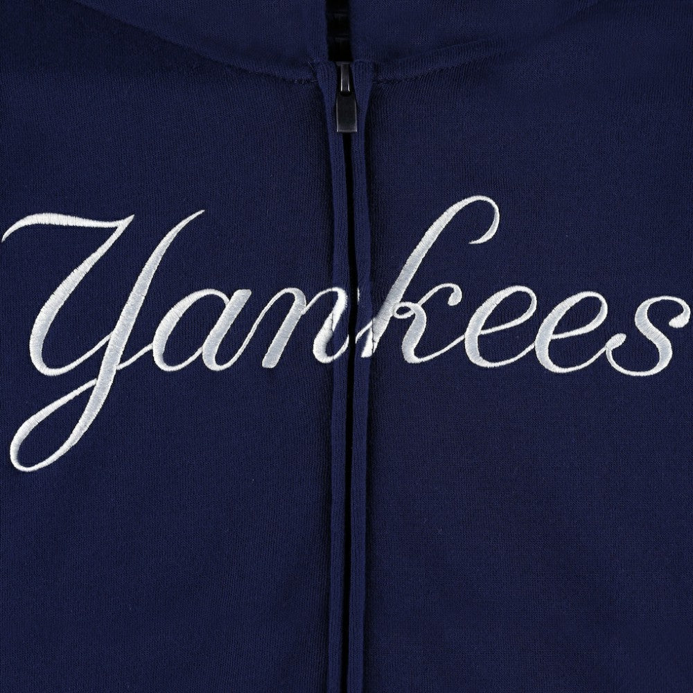 New York Yankees Youth Wordmark Full-Zip Fleece Hoodie - Navy - MLB Discount
