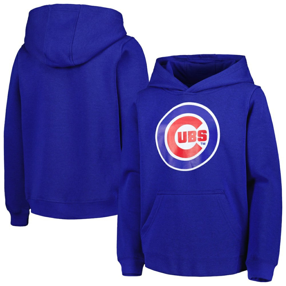 Chicago Cubs Youth Team Primary Logo Pullover Hoodie - Royal - MLB Lifestyle