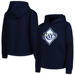 Tampa Bay Rays Youth Team Primary Logo Pullover Hoodie - Navy - MLB Sale