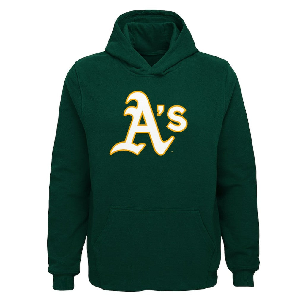 Athletics Youth Team Primary Logo Pullover Hoodie - Green - MLB Online
