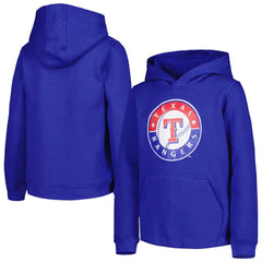 Texas Rangers Youth Team Primary Logo Pullover Hoodie - Royal - MLB Discount