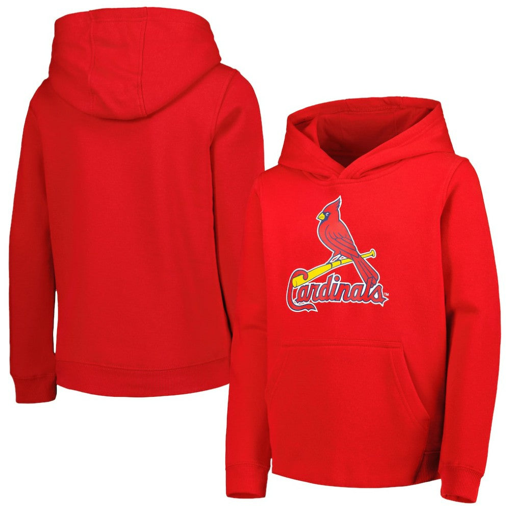 St. Louis Cardinals Youth Team Primary Logo Pullover Hoodie - Red - MLB on Sale