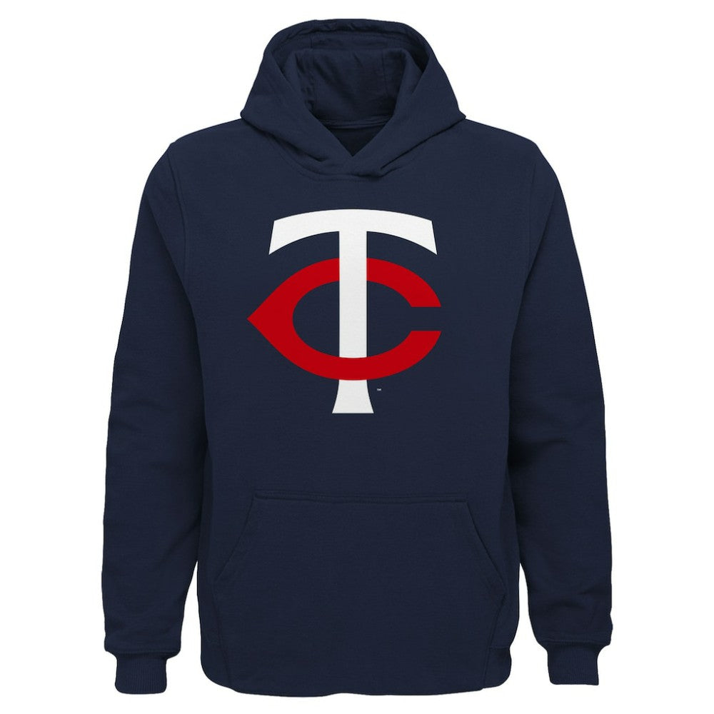 Minnesota Twins Youth Team Primary Logo Pullover Hoodie - Navy - MLB Lifestyle