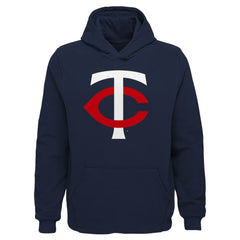 Minnesota Twins Youth Team Primary Logo Pullover Hoodie - Navy - MLB Lifestyle