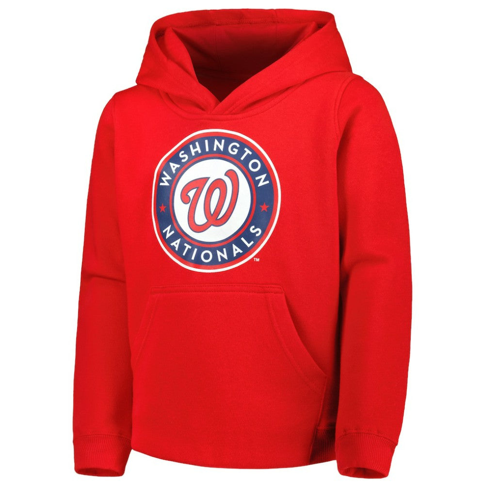 Washington Nationals Youth Team Primary Logo Pullover Hoodie - Red - MLB on Sale