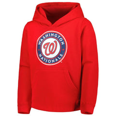 Washington Nationals Youth Team Primary Logo Pullover Hoodie - Red - MLB on Sale