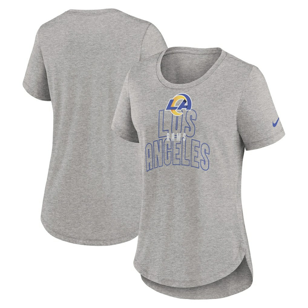 Nike Los Angeles Rams Women's Fashion Tri-Blend T-Shirt Heather Gray