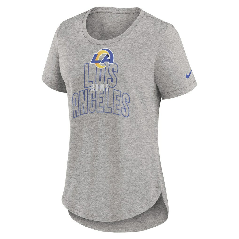 Nike Los Angeles Rams Women's Fashion Tri-Blend T-Shirt Heather Gray