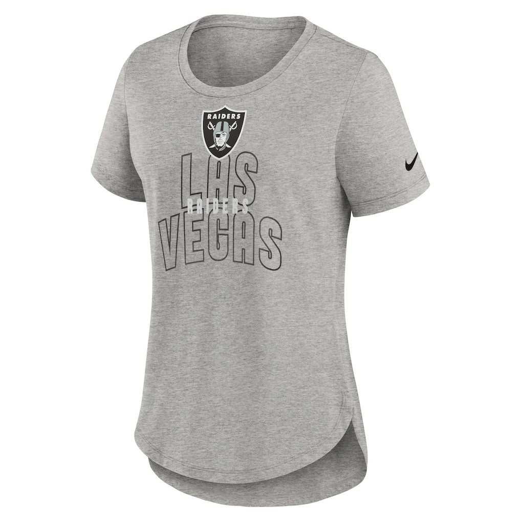 Nike Las Vegas Raiders Women's Fashion Tri-Blend T-Shirt Heather Gray