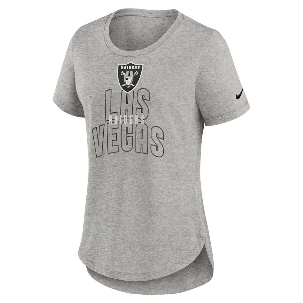 Nike Las Vegas Raiders Women's Fashion Tri-Blend T-Shirt Heather Gray