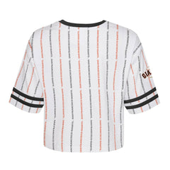 San Francisco Giants Girls Youth Ball Striped T-Shirt - White - MLB Discount