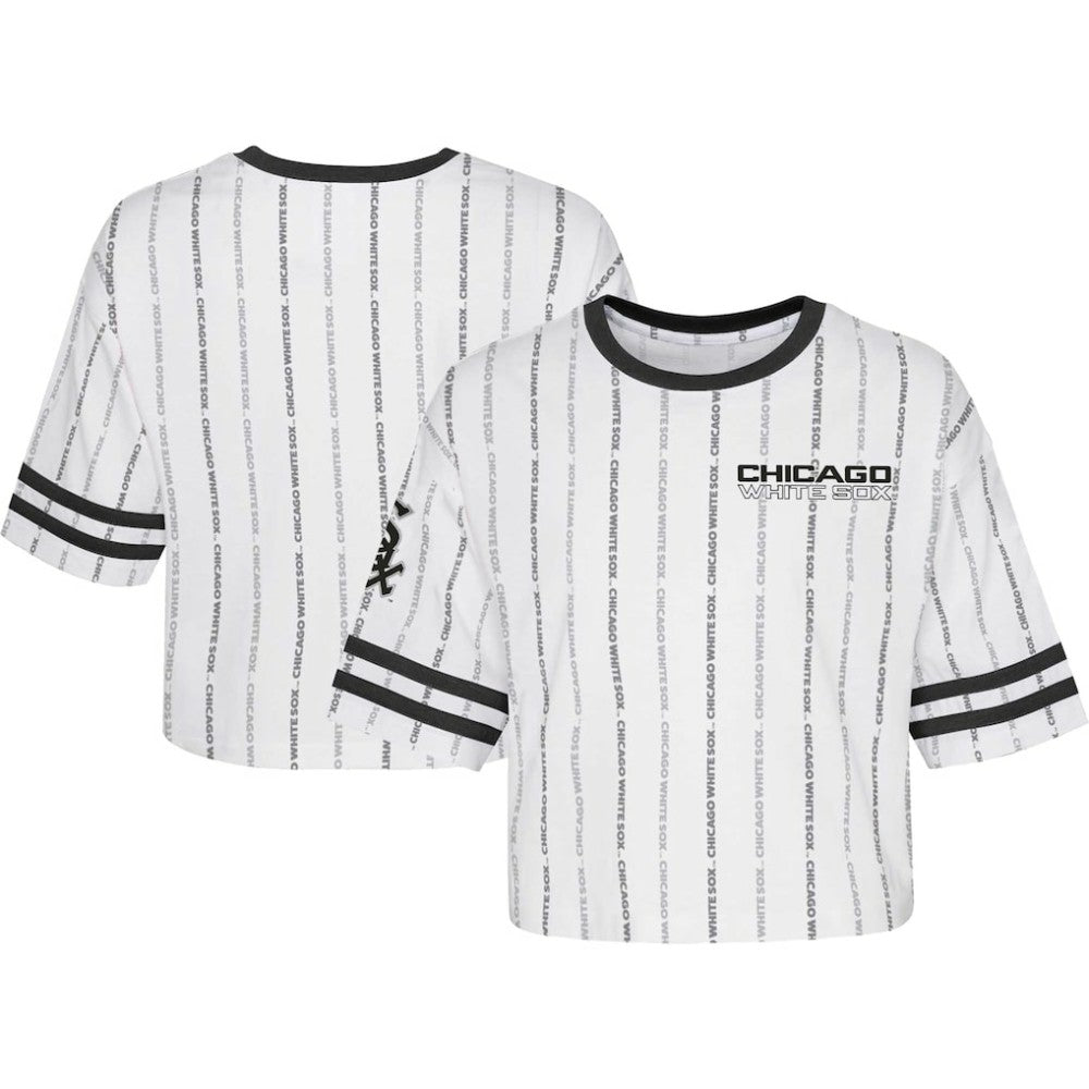 Chicago White Sox Girls Youth Ball Striped T-Shirt - White - MLB Sale