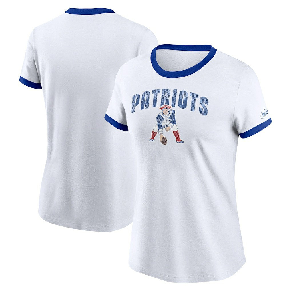 Nike New England Patriots Women's Rewind Ringer T-Shirt White