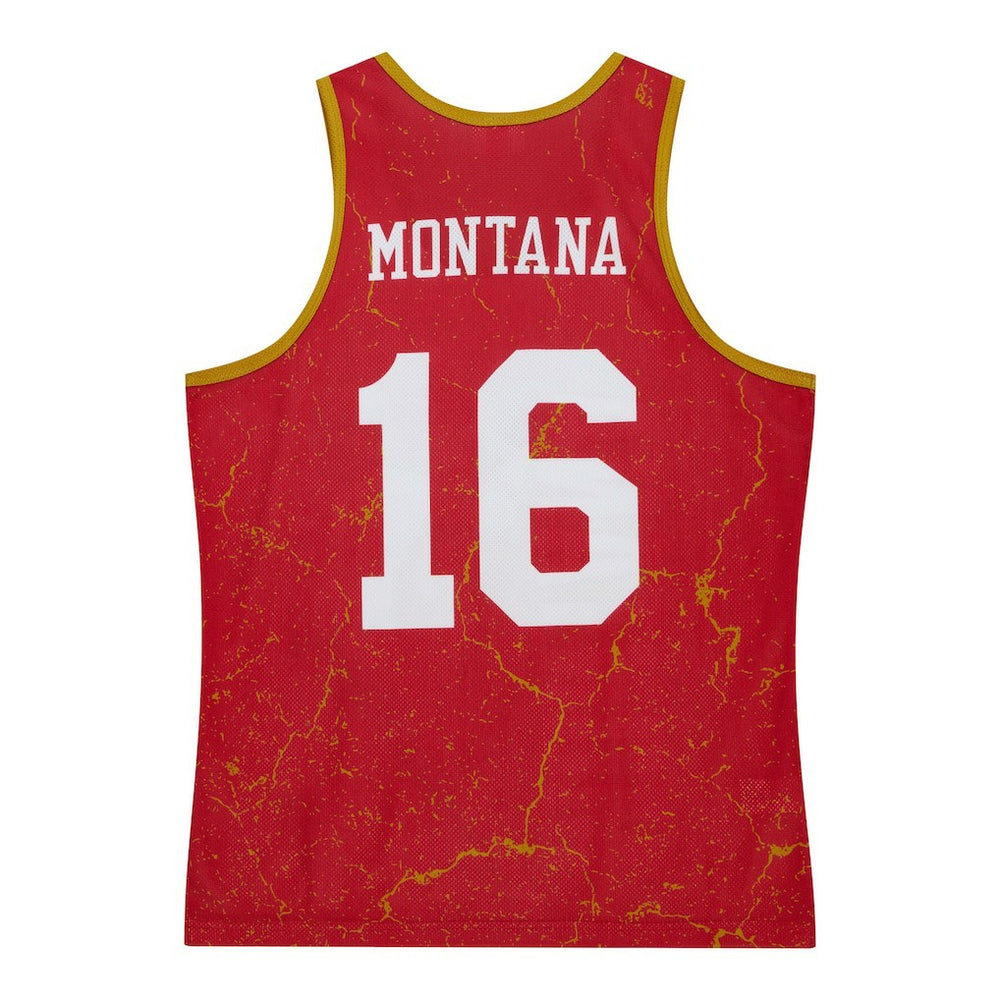 Mitchell & Ness Joe Montana San Francisco 49ers 1989 Player Burst Tank Top Scarlet