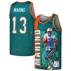 Mitchell & Ness Dan Marino Miami Dolphins 1990 Player Burst Tank Top Aqua