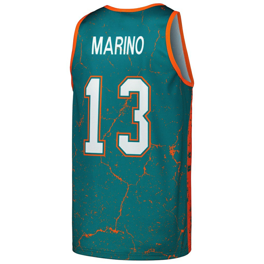Mitchell & Ness Dan Marino Miami Dolphins 1990 Player Burst Tank Top Aqua