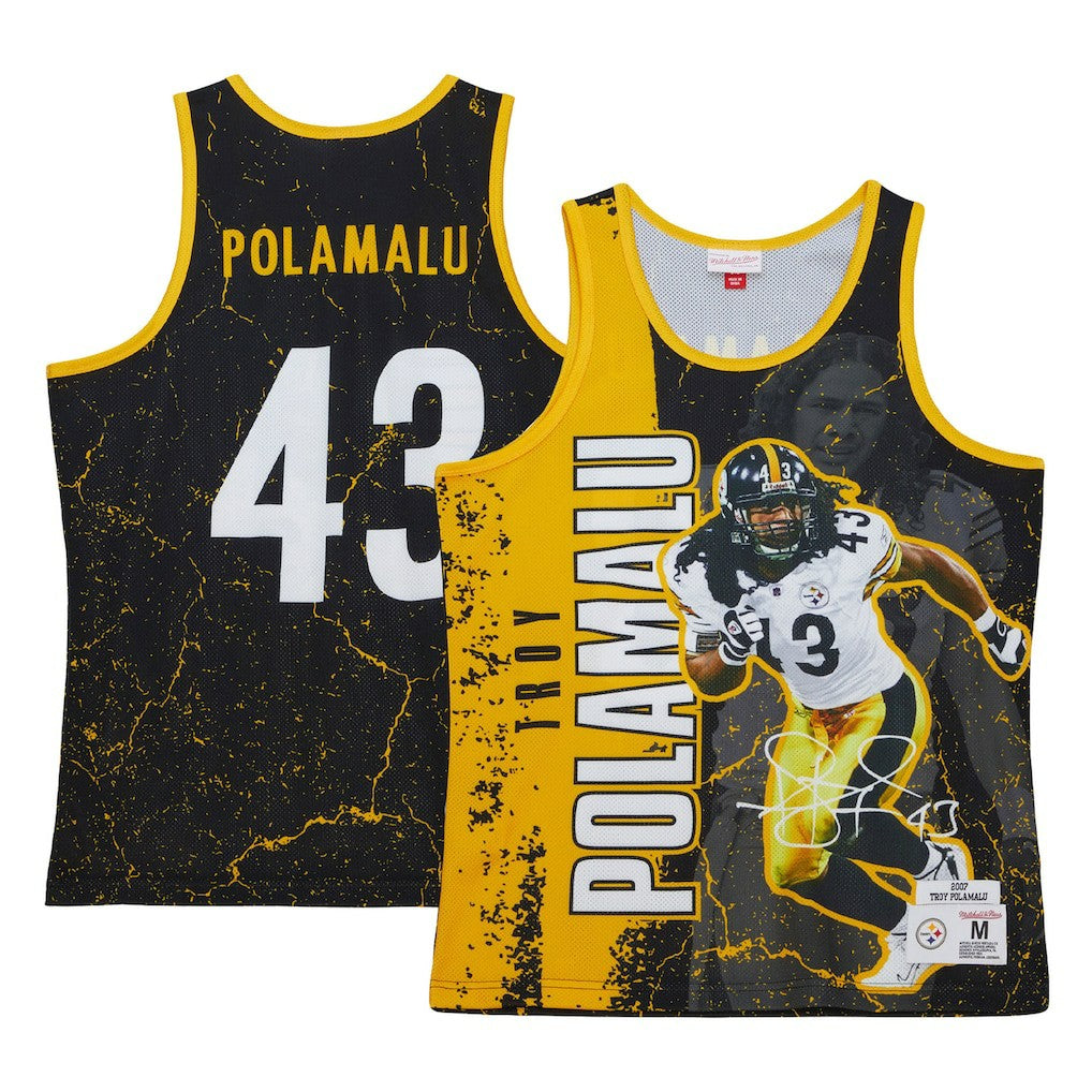 Mitchell & Ness Troy Polamalu Pittsburgh Steelers 2007 Player Burst Tank Top Black