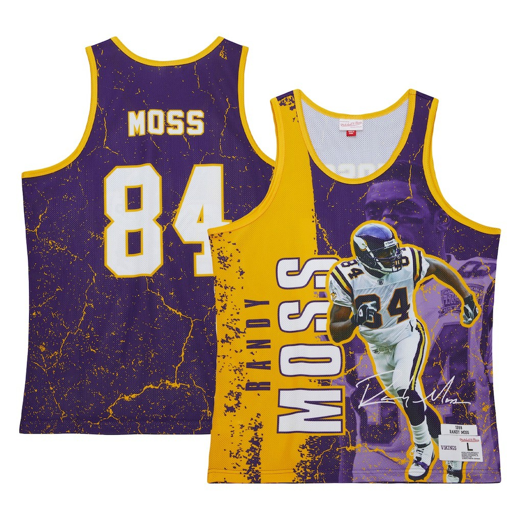 Mitchell & Ness Randy Moss Minnesota Vikings 1998 Player Burst Tank Top Purple