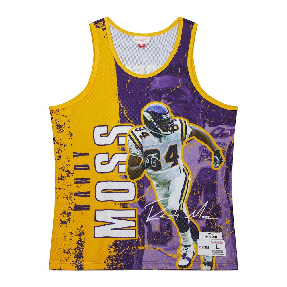 Mitchell & Ness Randy Moss Minnesota Vikings 1998 Player Burst Tank Top Purple