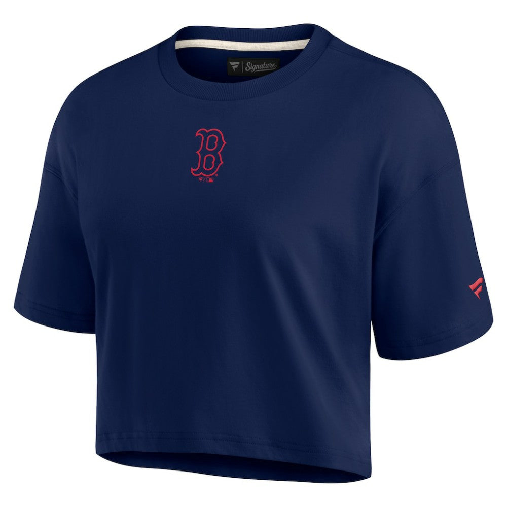 Boston Red Sox Fanatics Women's Elements Super Soft Boxy Cropped T-Shirt - Navy - Fanatics Online