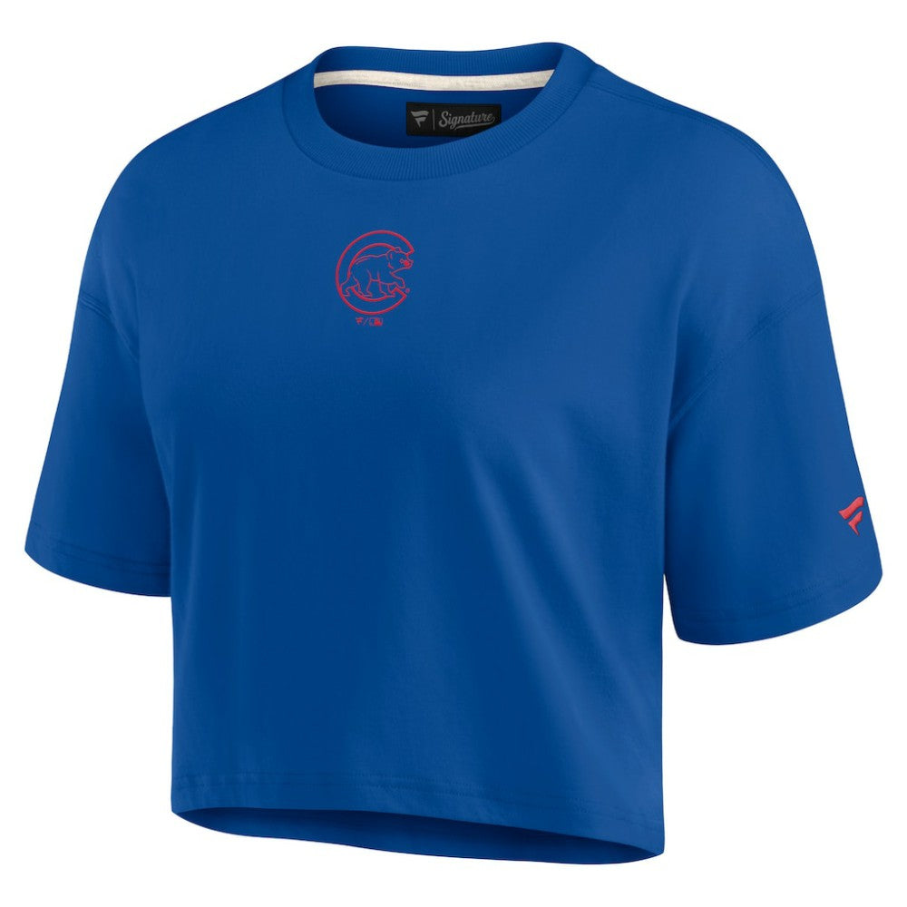 Chicago Cubs Fanatics Women's Elements Super Soft Boxy Cropped T-Shirt - Royal - Fanatics Online