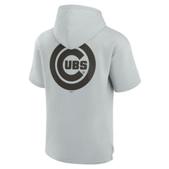 Chicago Cubs Fanatics Unisex Elements Super Soft Fleece Short Sleeve Pullover Hoodie - Gray - Fanatics Lifestyle