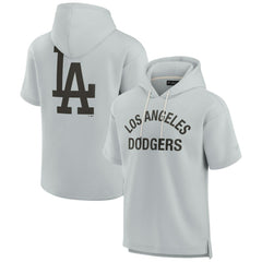 Los Angeles Dodgers Fanatics Unisex Elements Super Soft Fleece Short Sleeve Pullover Hoodie - Gray - Fanatics on Sale