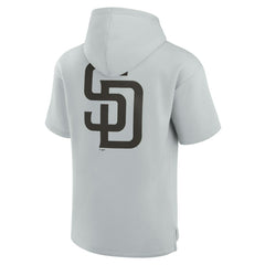 San Diego Padres Fanatics Unisex Elements Super Soft Fleece Short Sleeve Pullover Hoodie - Gray - Fanatics Sale