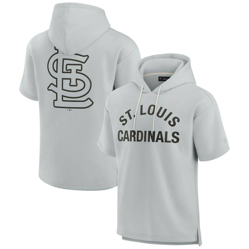 St. Louis Cardinals Fanatics Unisex Elements Super Soft Fleece Short Sleeve Pullover Hoodie - Gray - Fanatics Discount