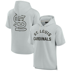 St. Louis Cardinals Fanatics Unisex Elements Super Soft Fleece Short Sleeve Pullover Hoodie - Gray - Fanatics Discount